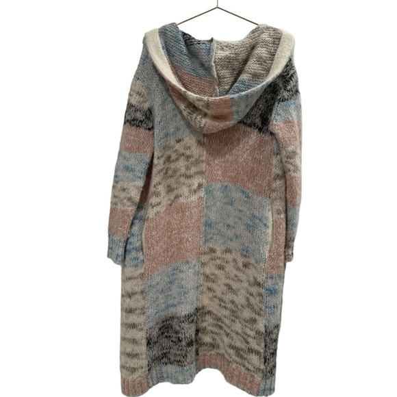 JOHNNY WAS Painted Lady Open Front Hooded Alpaca Blend Duster Cardigan XS VGUC - Picture 6 of 8